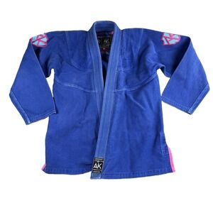 Armor Kimono Jiu Jitsu Gi Jacket Top Adult A1 Blue Pearl Weave Tropical Liner